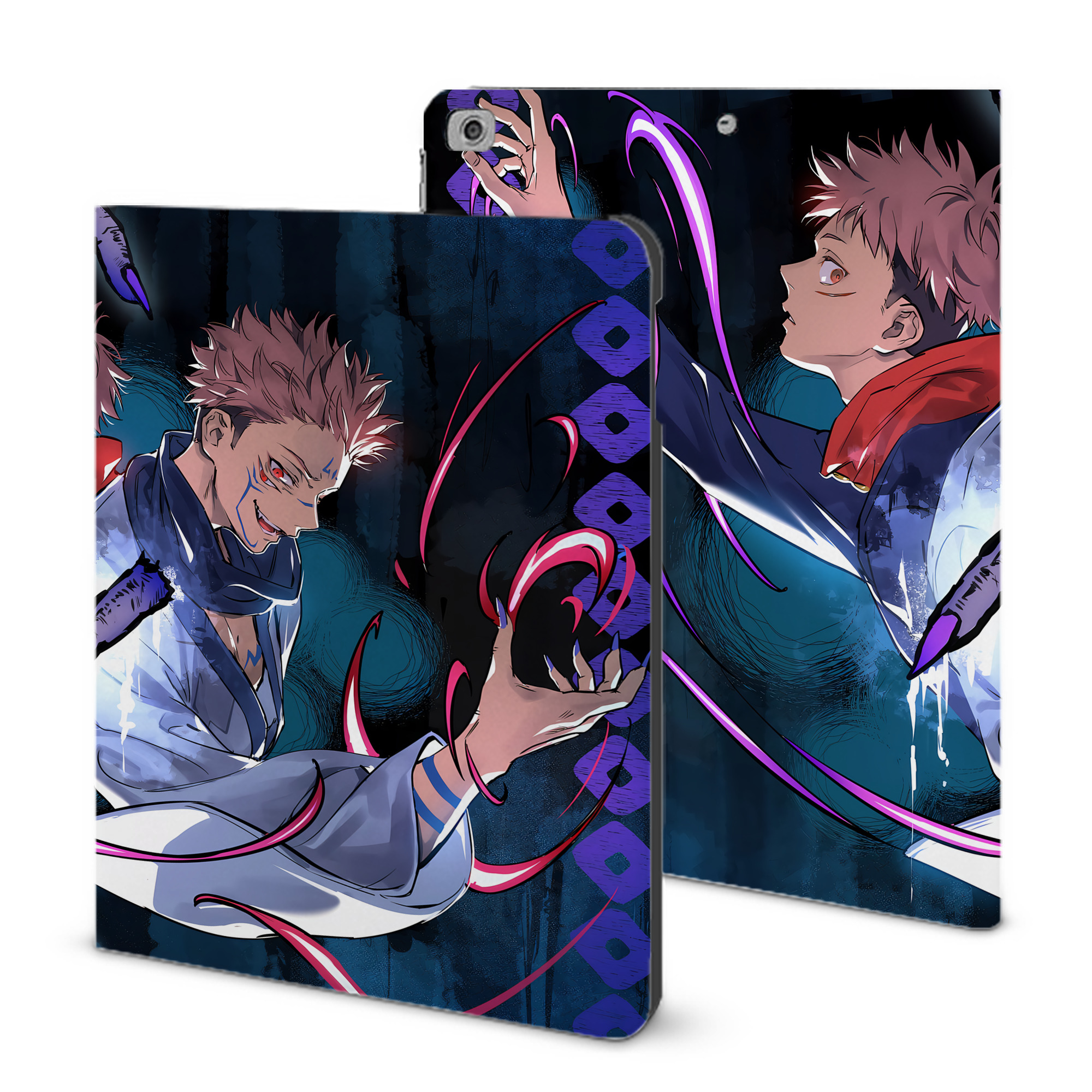 （画像用） 呪術廻戦 Jujutsu Kaisen IPad ケース ブック型 PUレザー TPU 耐衝撃 軽量 薄型 ペン収納なし 全面保護 IPad 各モデル対応